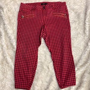 RARE Torrid Denim Punk Rock Hot Pink zippers 26R